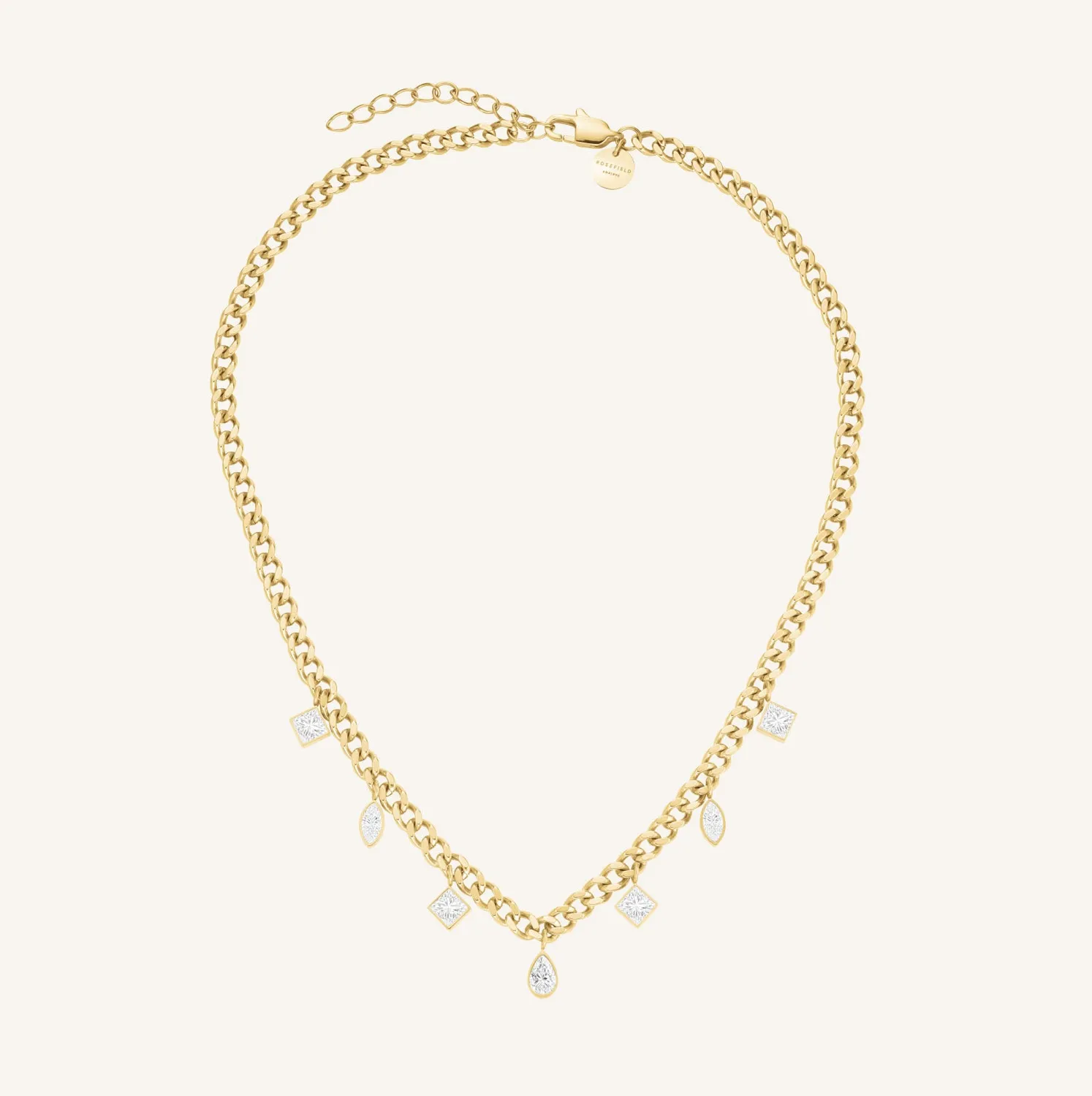 Rosefield Crystals Choker kjede gullbelagt stål 36–42 cm
