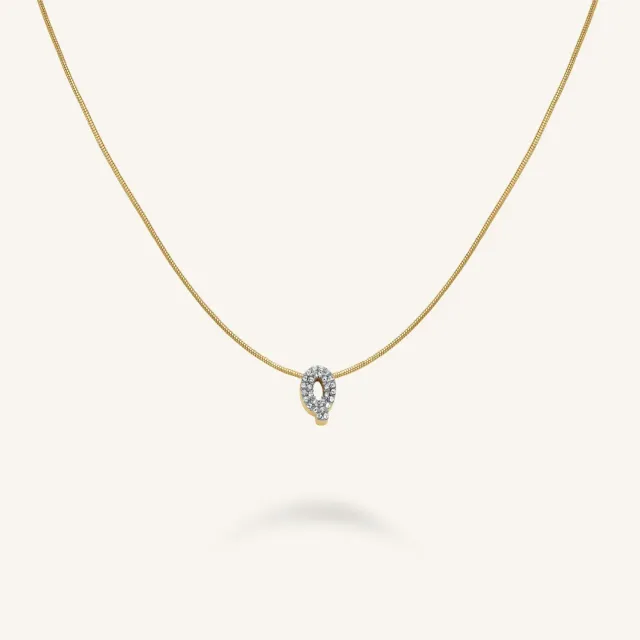 Rosefield Crystal Letter Q halskjede gull 42–46 cm