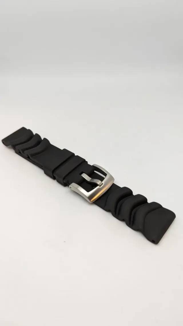 Perfekt Ur Rem Fkm Mareiale 22mm Soft Sort klokkerem 22 mm FKM-gummi
