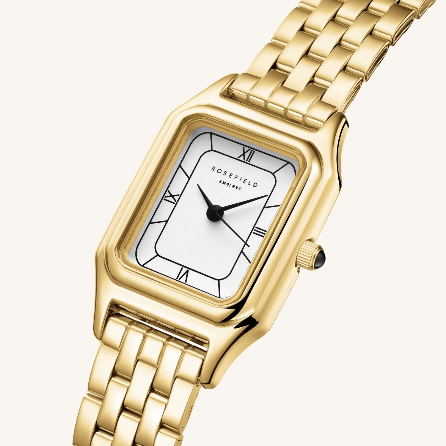 Rosefield Ivy White Gold klokke 21 × 26 mm gull