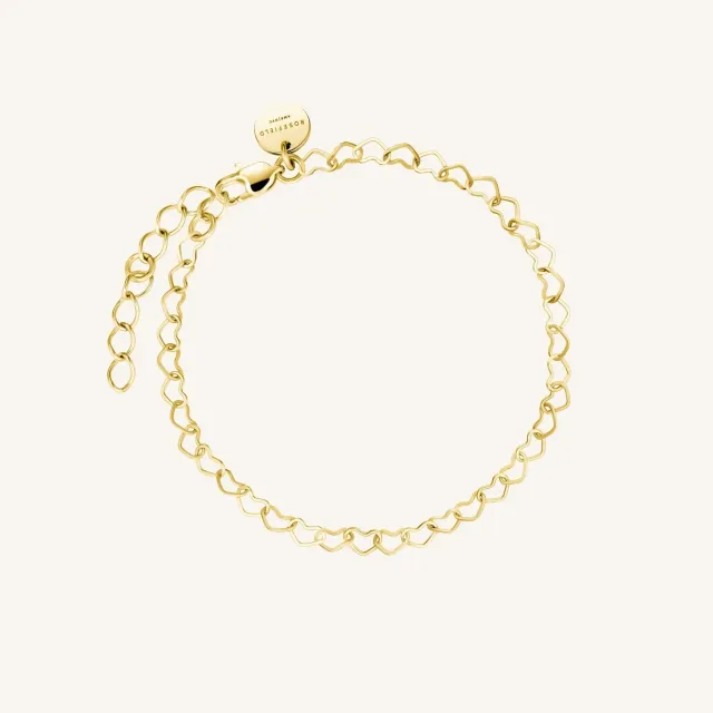 Rosefield Essentials Heart Chain Bracelet armbånd gull og sølv justerbart