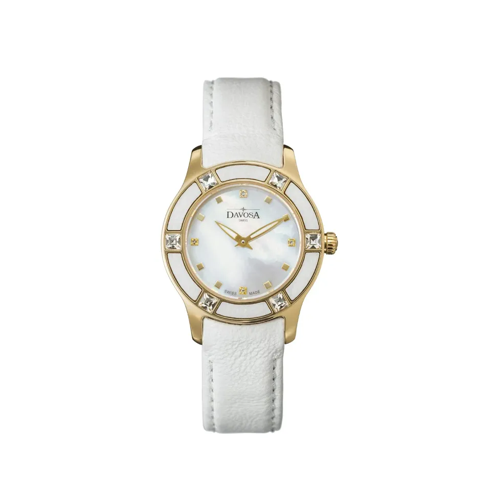 DAVOSA Irisea quartz dameklokke med zirkonia