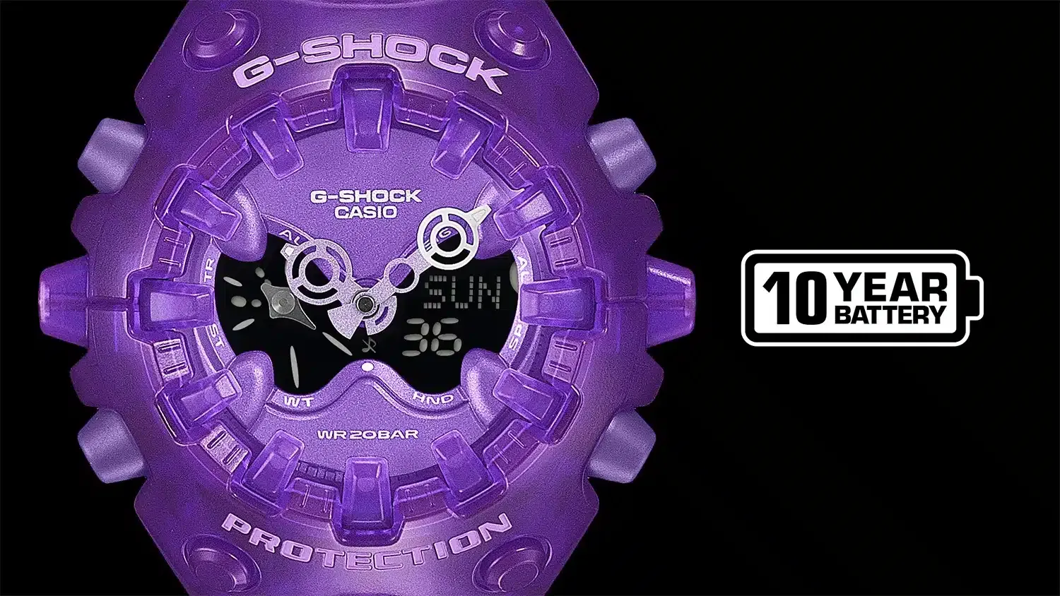G-Shock GA-V01SKE-6AER analog-digital klokke lilla