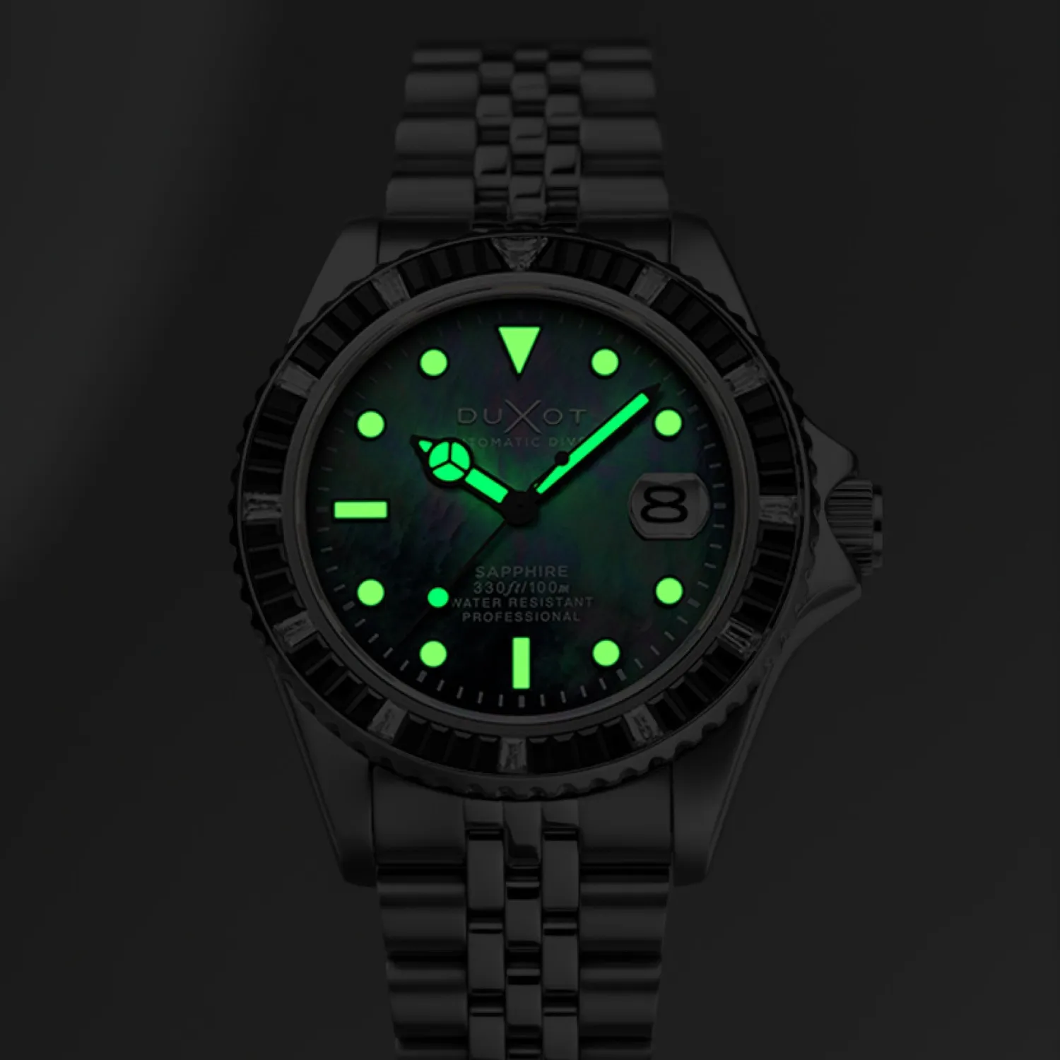 Duxot Atlantica 40 Rainbow Automatic Black Mop klokke perlemor