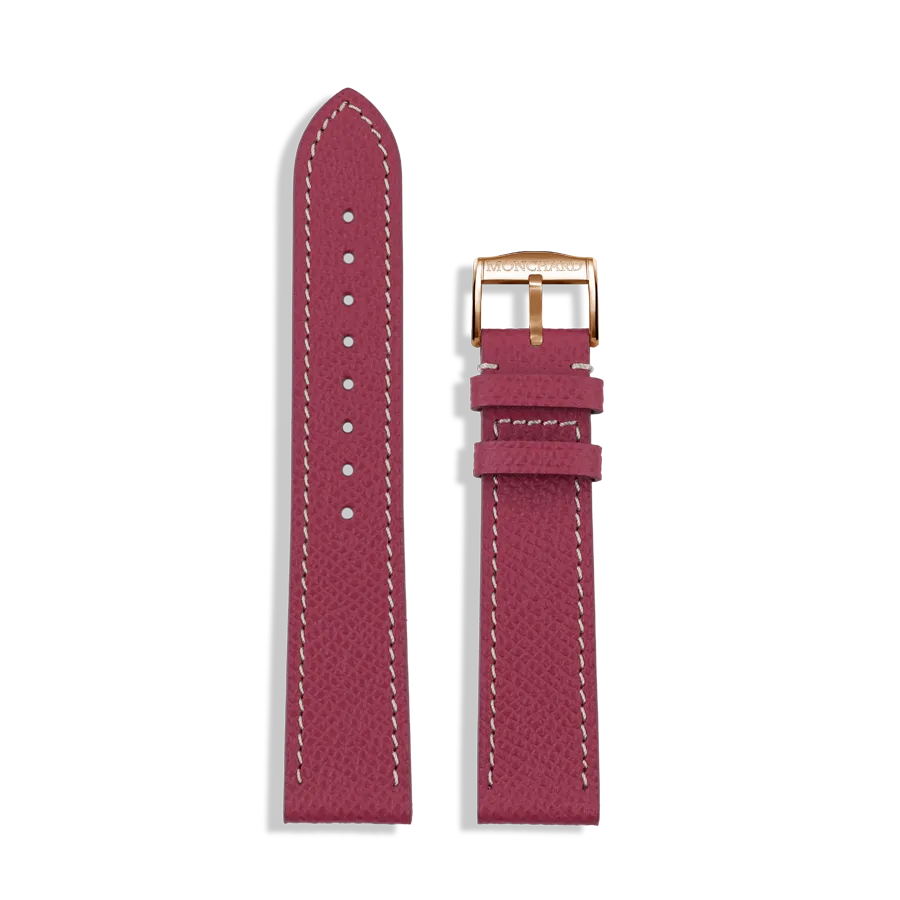 MonChard Epsom Dark Pink klokkerem 18 mm rosa kalveskinn