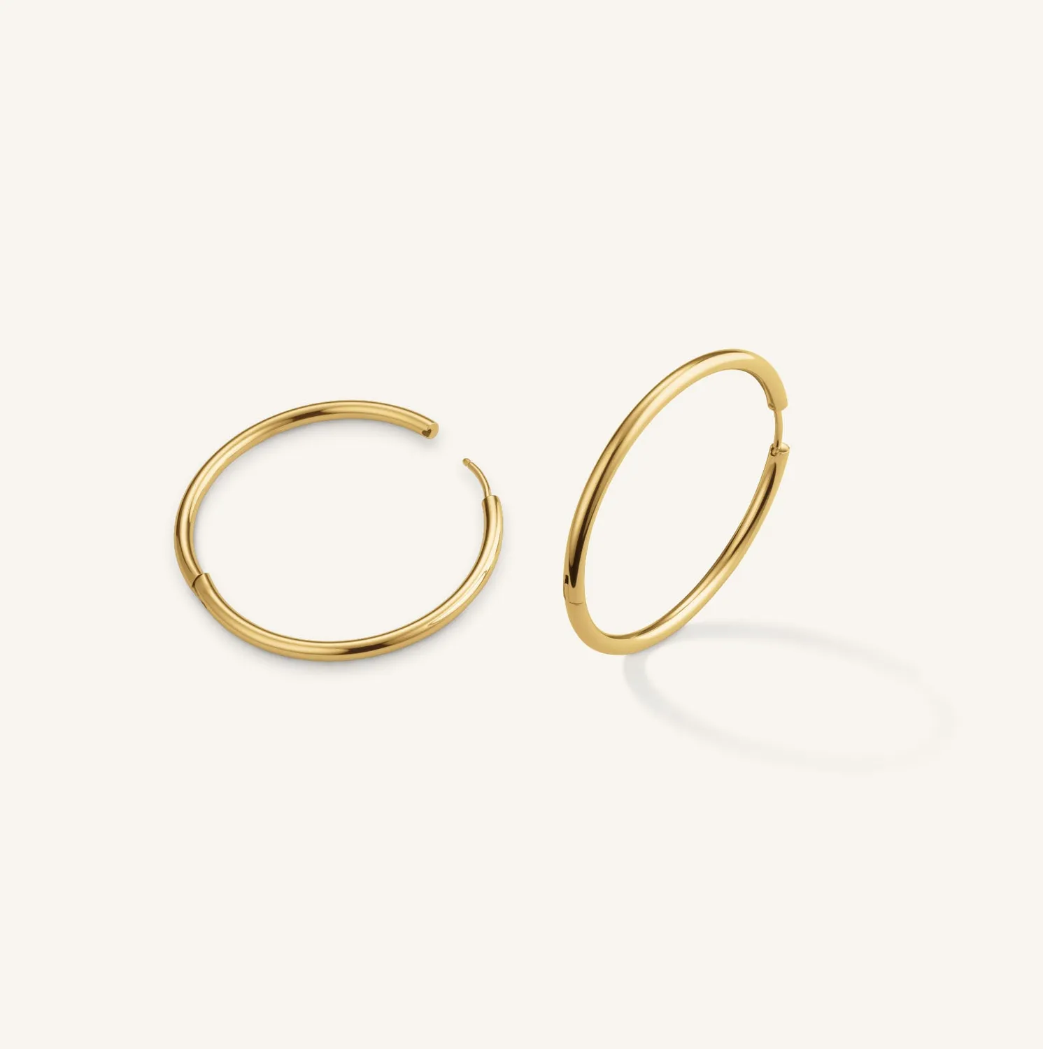 Rosefield Essentials Fine Big Hoops øredobber gull