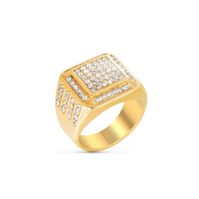 Duxot Vezeto ring gullfarget med hvit zirkonia str. 20