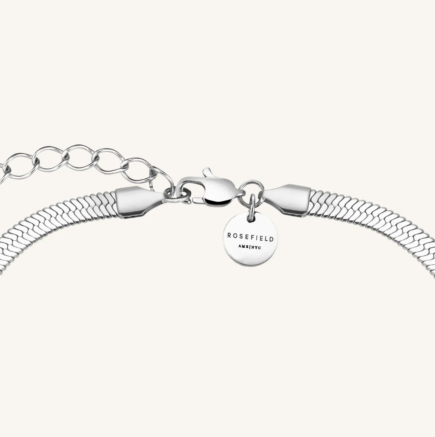 Rosefield Snake Heart Choker-halskjede sølv 38–42 cm i stål