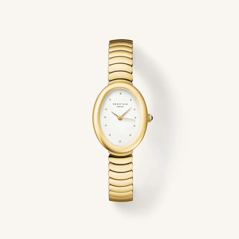 Rosefield Ovale White Gold klokke oval gull uten gravering