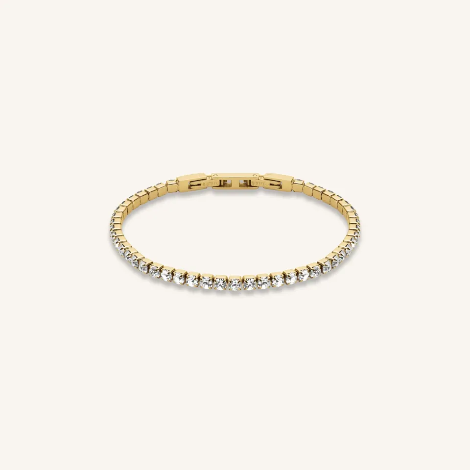 Rosefield Essentials Tennis Bracelet armbånd gull 16,5–18 cm
