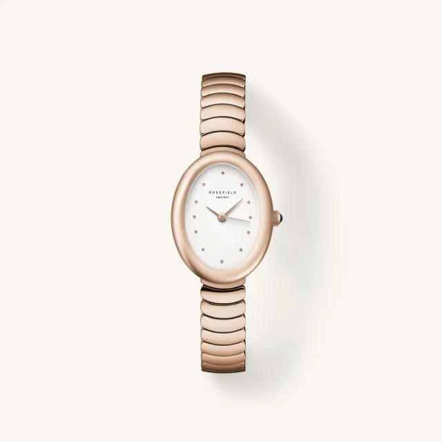 Rosefield Ovale Rose Gold klokke 22 × 29 mm