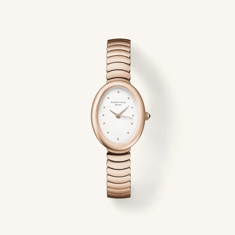 Rosefield Ovale Rose Gold klokke 22 × 29 mm