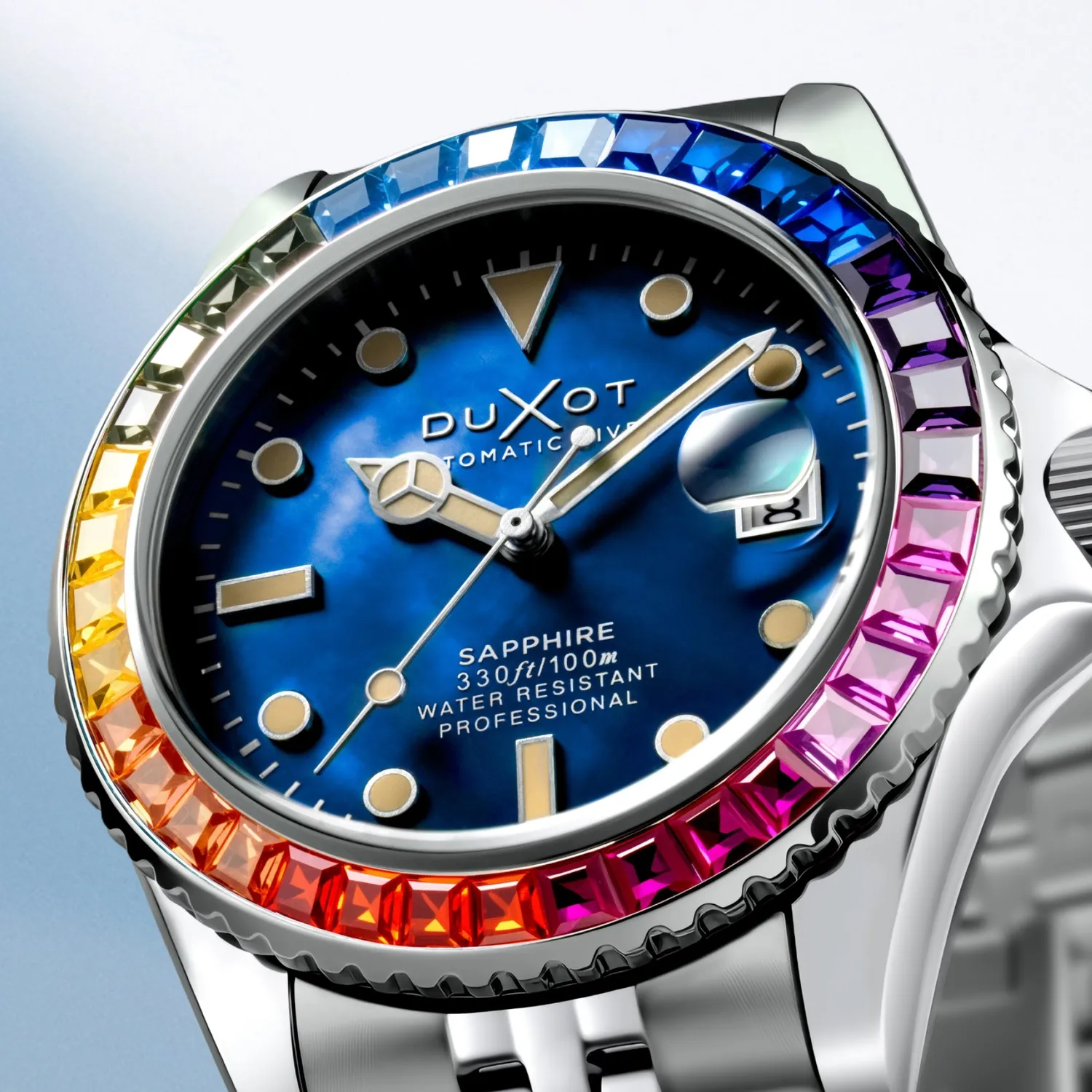 Duxot Atlantica 40 Rainbow Automatic Blue Mop klokke