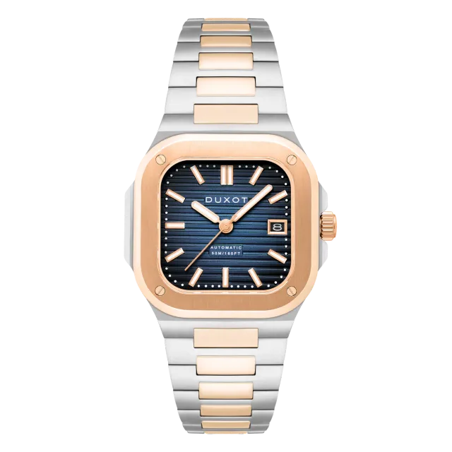 Duxot Quadrata Automatic klokke Capri Blue 42 mm stållenk