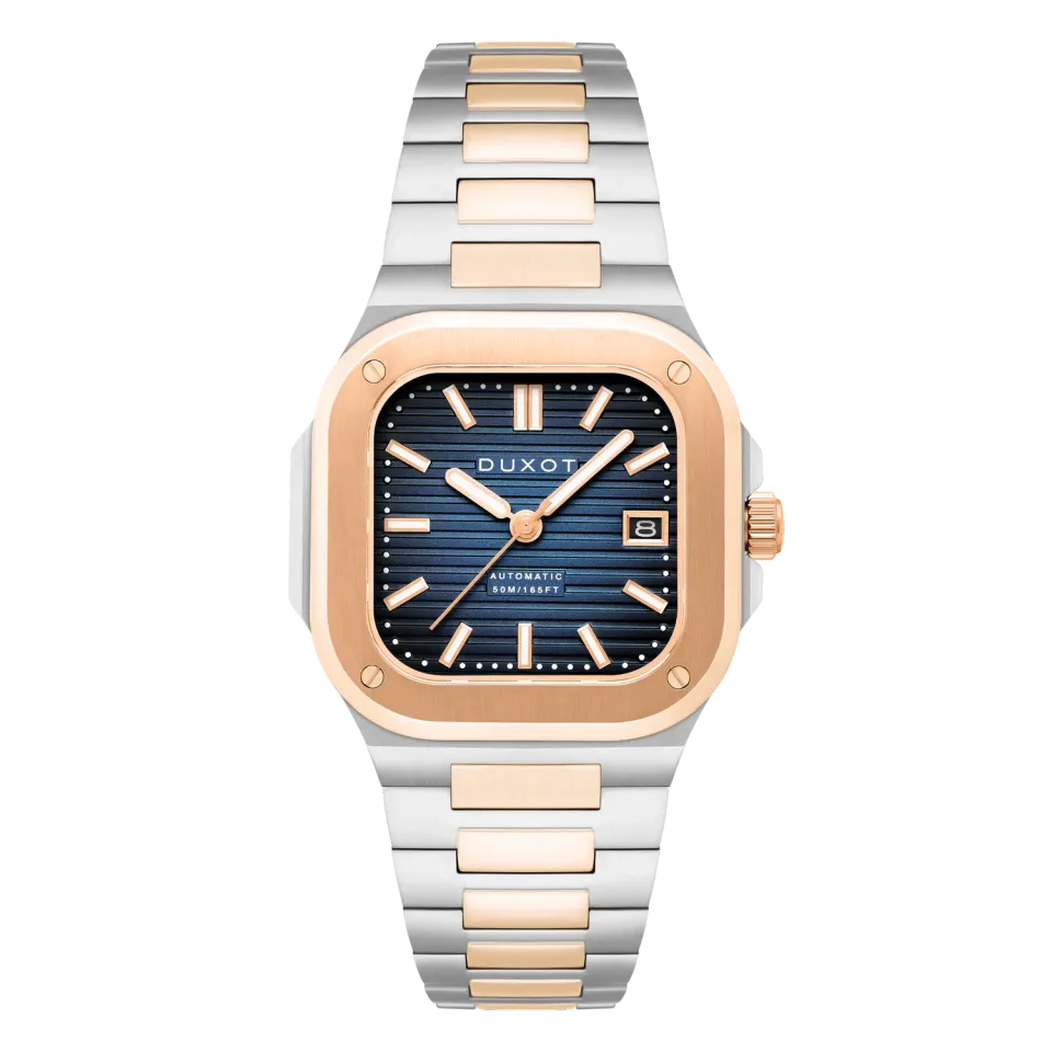 Duxot Quadrata Automatic klokke Capri Blue 42 mm stållenk