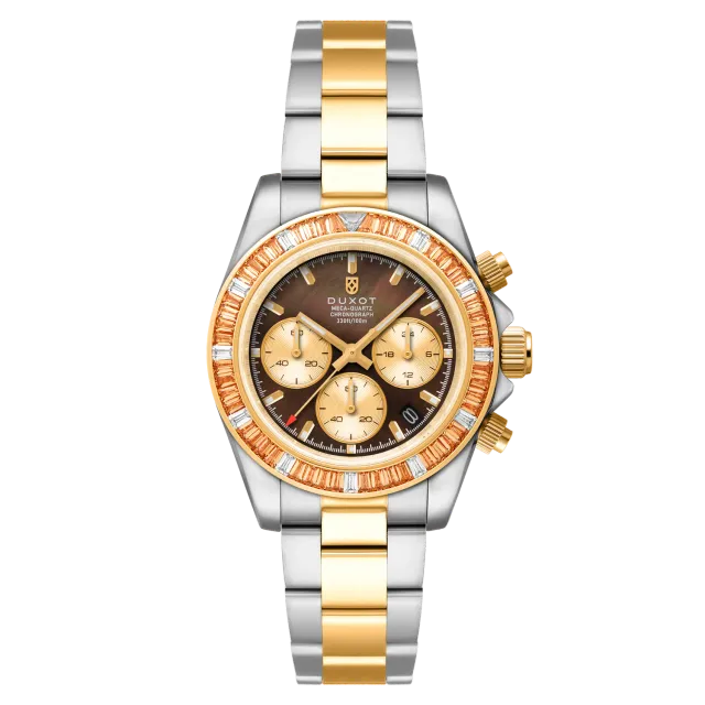 Duxot Accelero Rainbow Chronograph kronografklokke Pearl Brown 40 mm safirglass