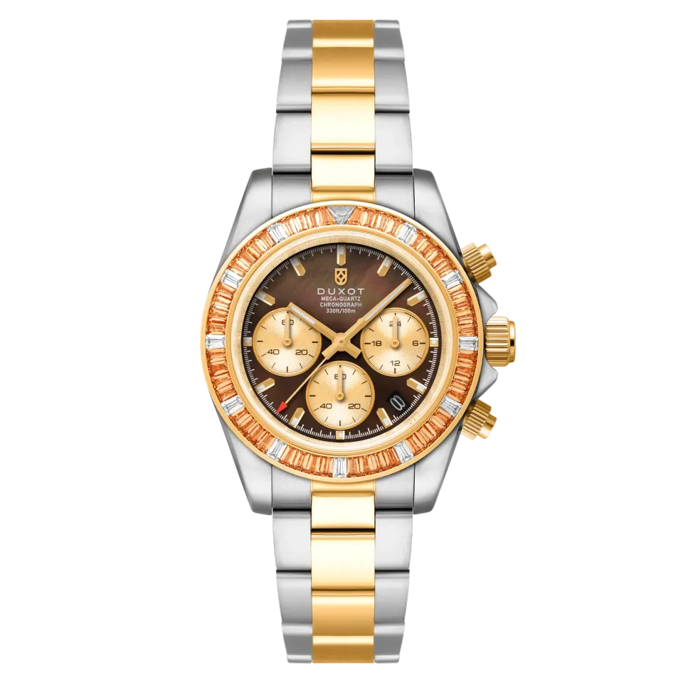 Duxot Accelero Rainbow Chronograph kronografklokke Pearl Brown 40 mm safirglass