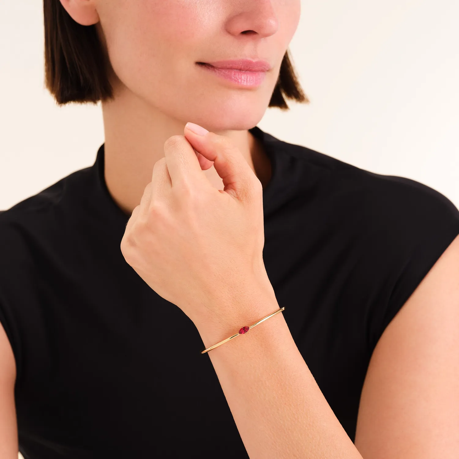 Rosefield Marquise Bangle armbånd blå gullbelagt stål