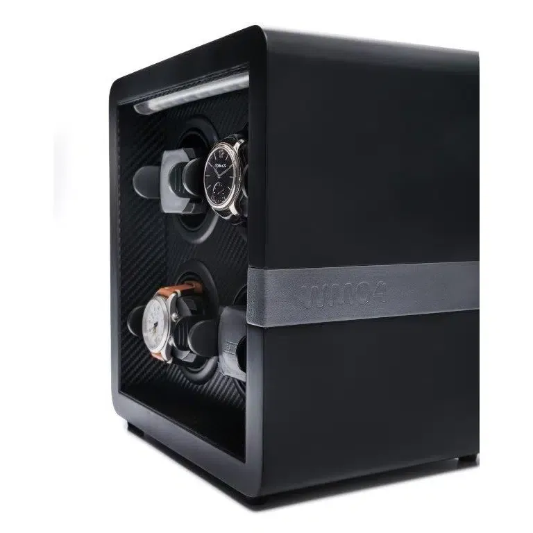 Leanschi watch winder 4 slots klokkeopptrekker svart