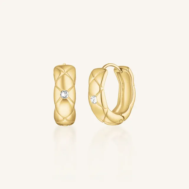 Rosefield Crystals Crystal Star Hoops øreringer, gull