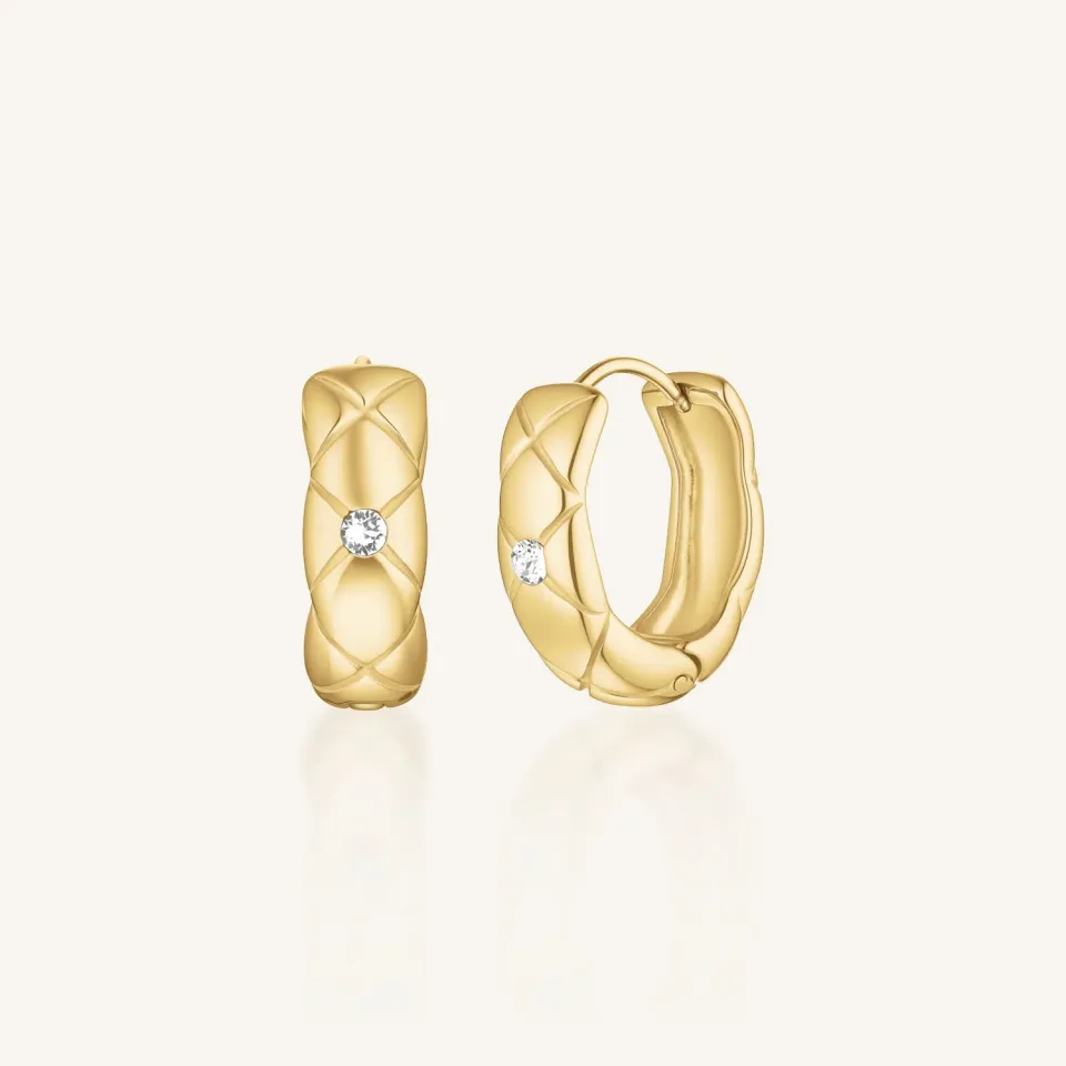 Rosefield Crystals Crystal Star Hoops øreringer, gull