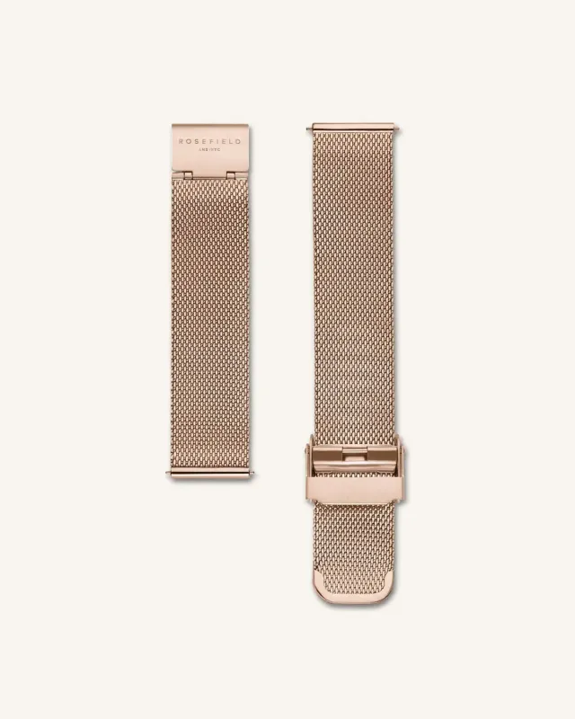 Rosefield Mesh Rose Gold klokkerem 16 mm i roségull