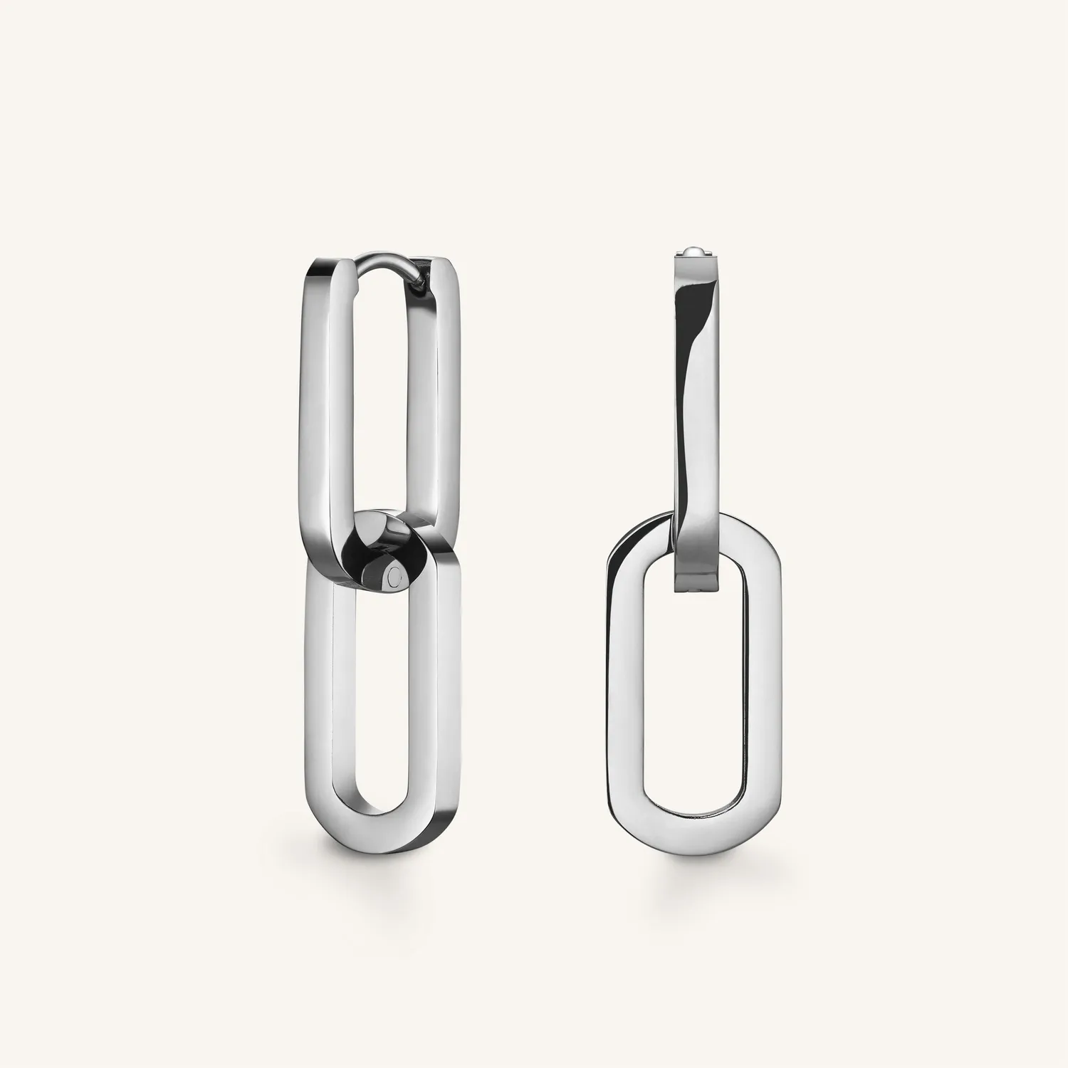 Rosefield Dual Hoops øredobber gull 3 cm