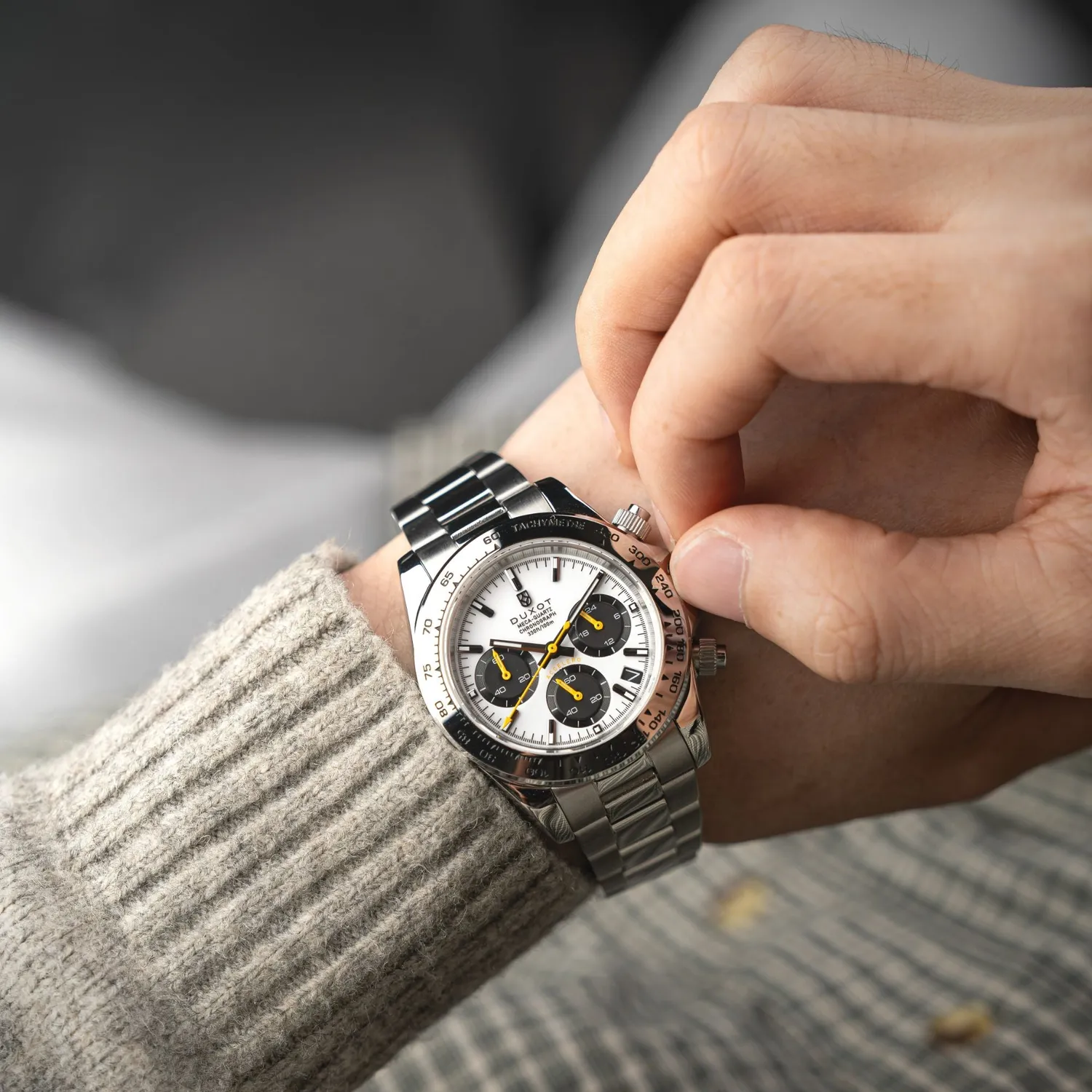 Duxot Accelero Chronograph Star White kronograf 40 mm