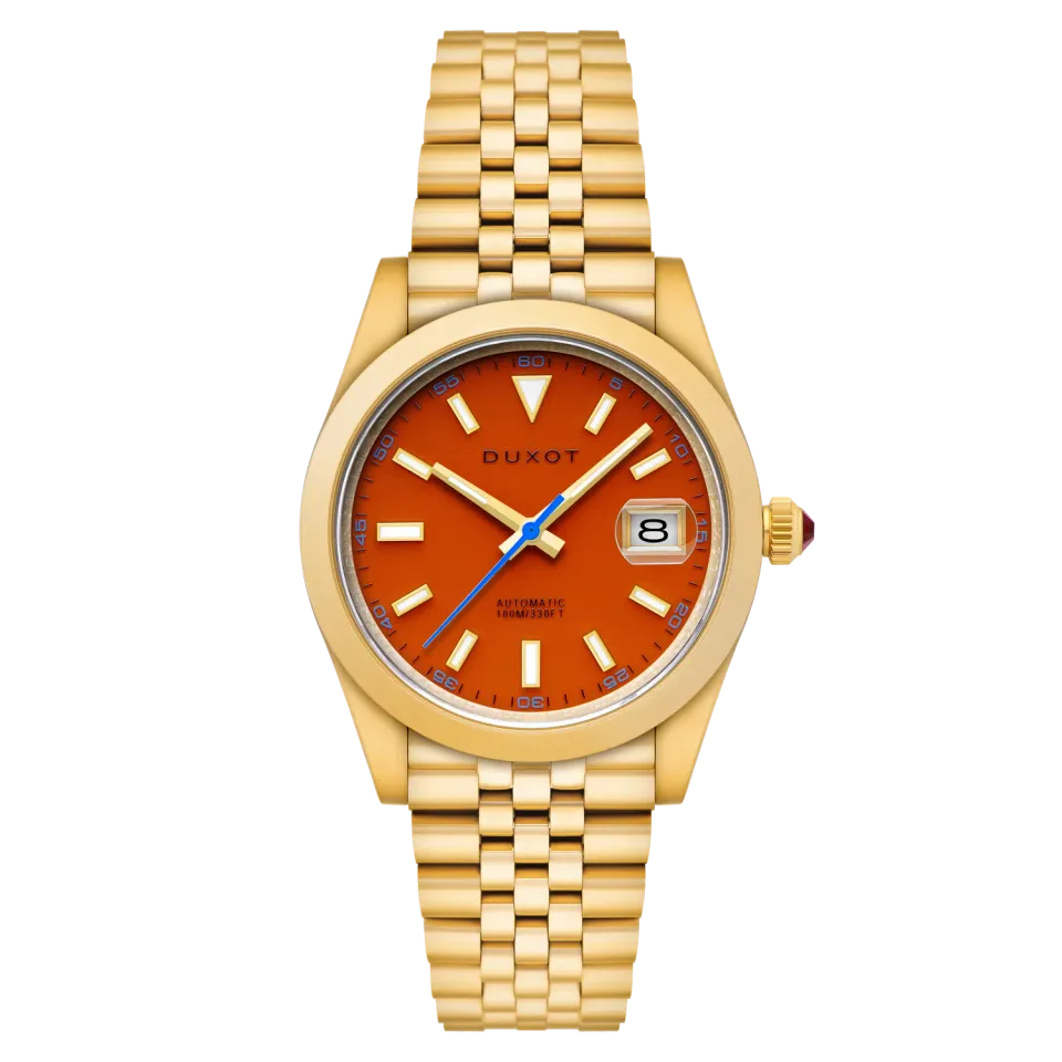 Duxot Vezeto Brown Crystal automatisk klokke brun 40 mm dato