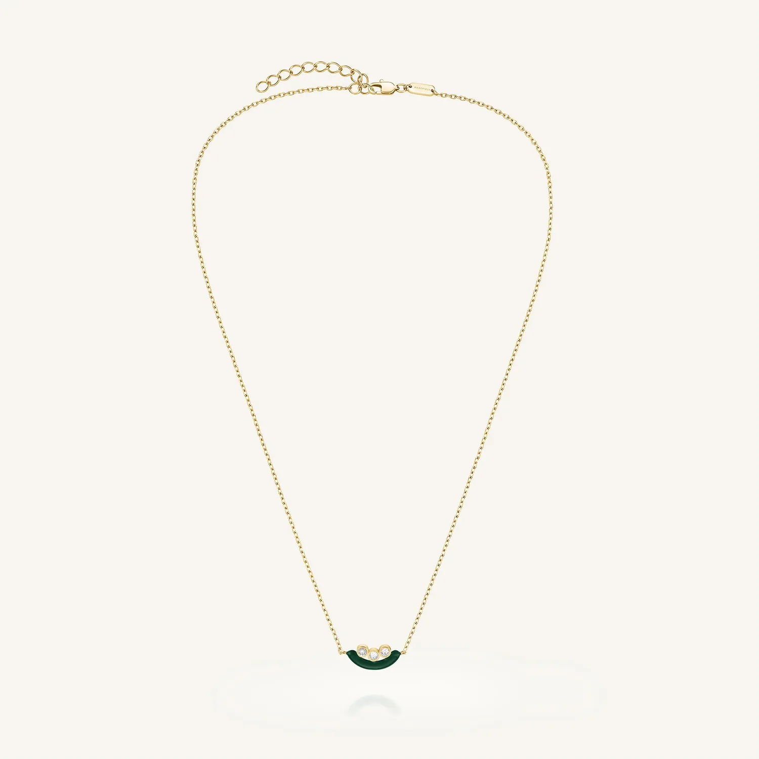 Rosefield Enamel Necklace halskjede gull grønt anheng