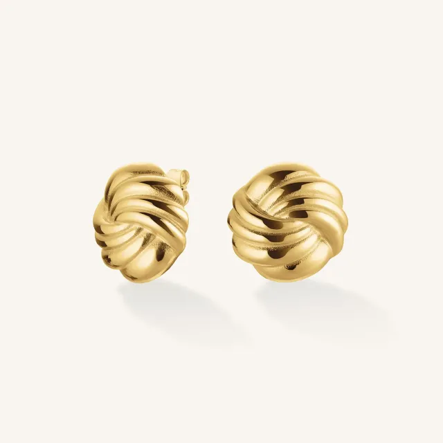 Rosefield Spiral Studs ørestikker gull 2 cm