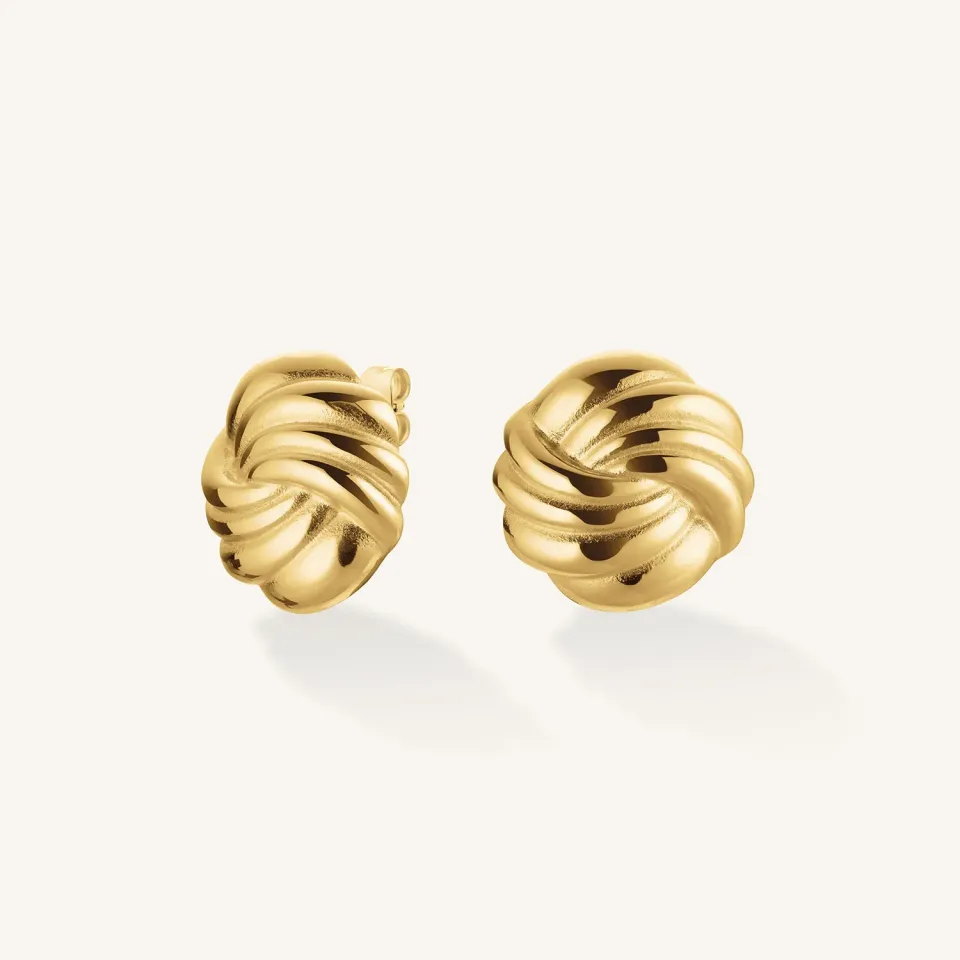 Rosefield Spiral Studs ørestikker gull 2 cm