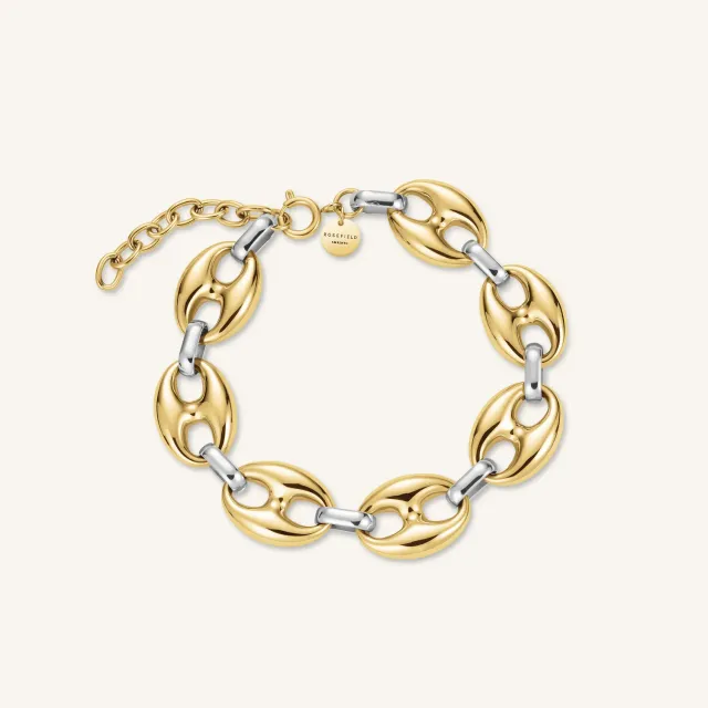 Rosefield Essentials Coffee Bean Duotone Bracelet armbånd gull sølv