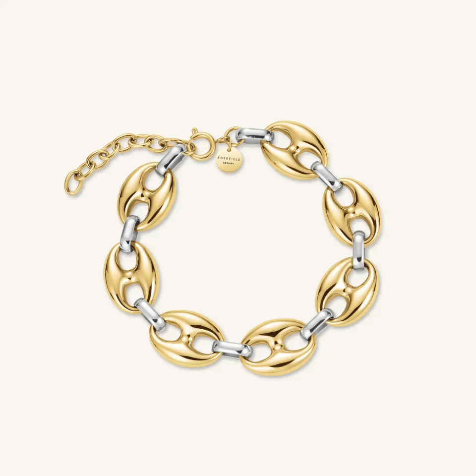 Rosefield Essentials Coffee Bean Duotone Bracelet armbånd gull sølv