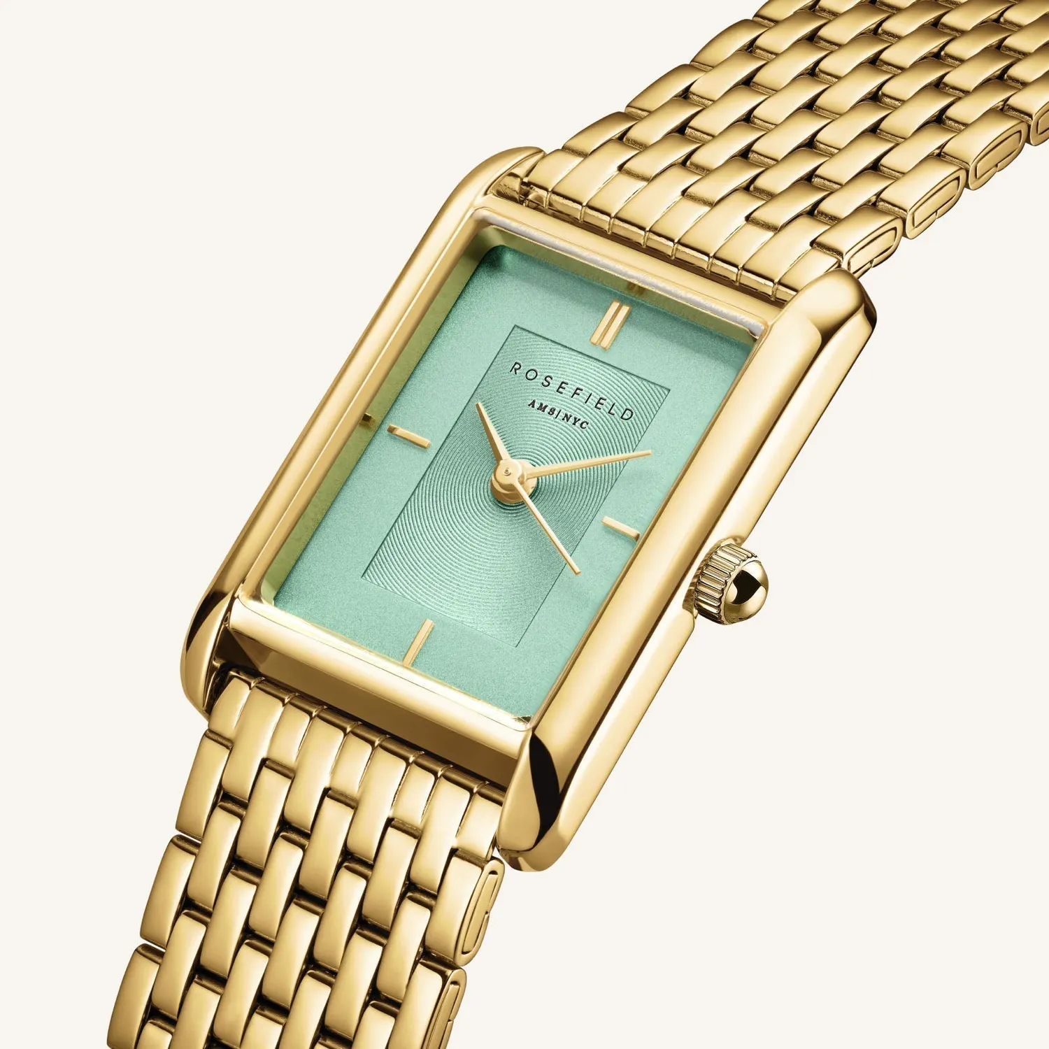 Rosefield Heirloom Heirloom Mint Green klokke gull mintgrønn 23,5 × 30,6 mm