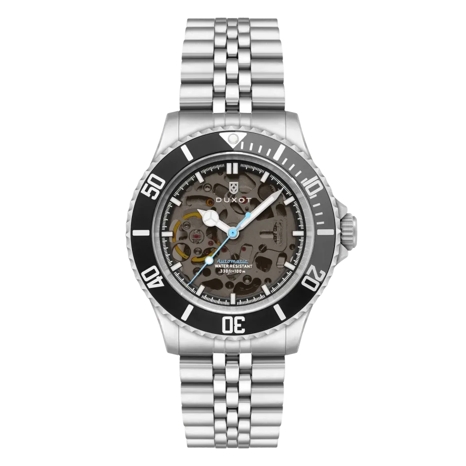 Duxot Atlantica Skeleton Diver Automatic Charcoal Black klokke 100 m
