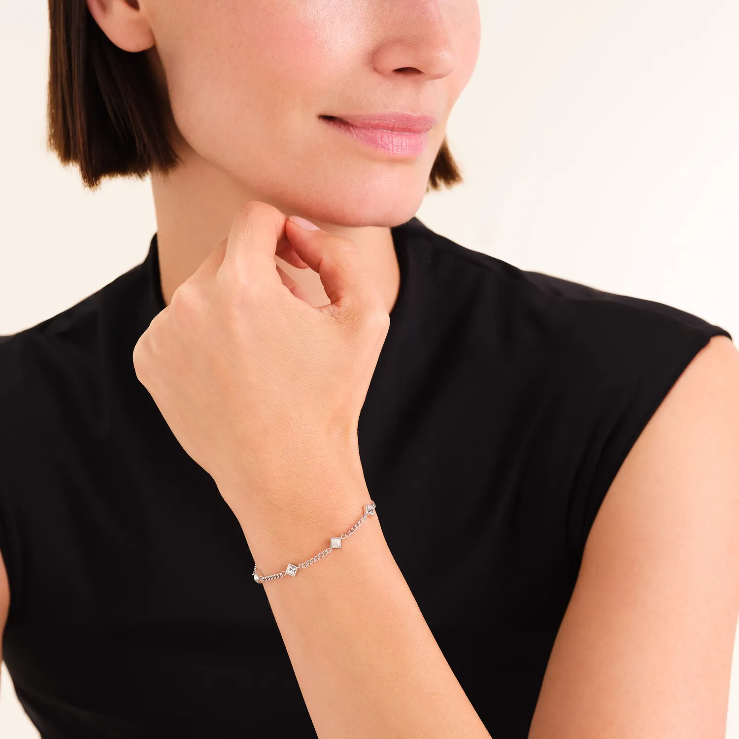 Rosefield Crystal Bracelet armbånd gull/sølv justerbart stål