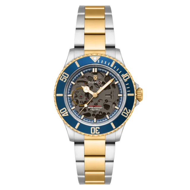 Duxot Atlantica Skeleton Diver Automatic Marine Gold klokke