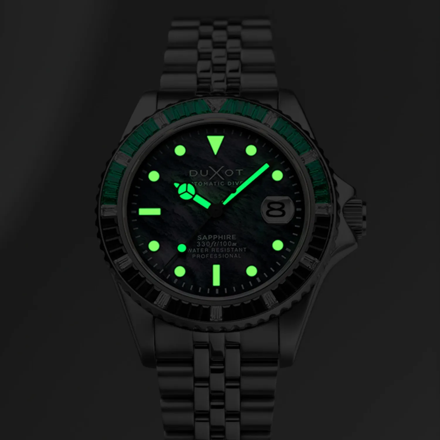 Duxot Atlantica 40 Rainbow Automatic Black Mop klokke perlemor
