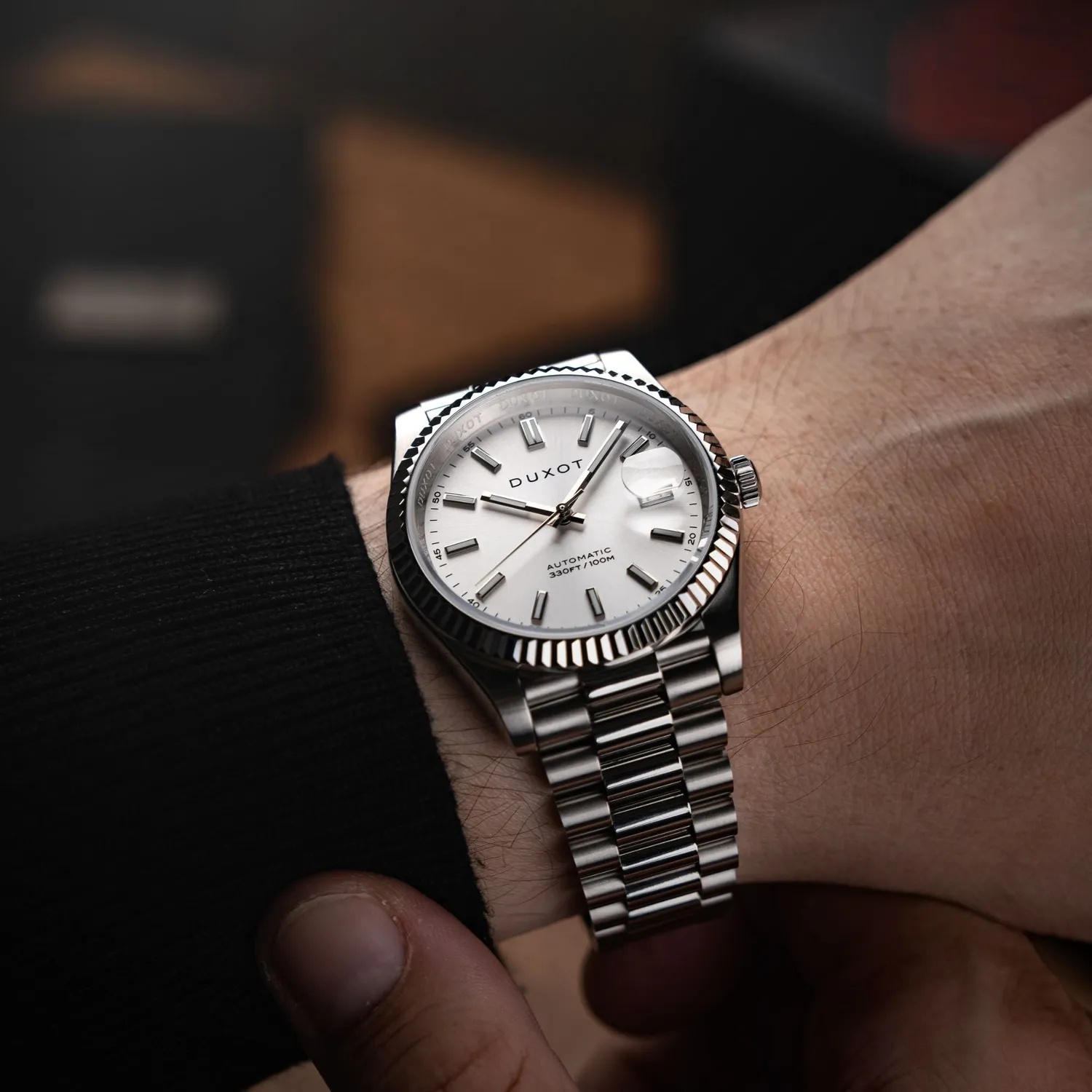 Duxot Marcel Automatic klokke Sunray Silver 40 mm