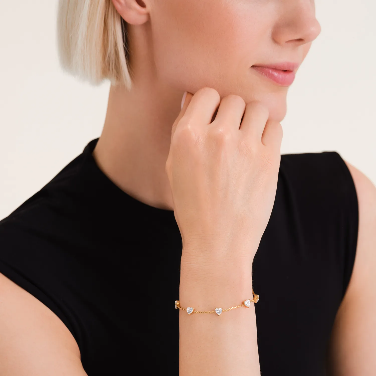 Rosefield Row Hearts Bracelet armbånd gull